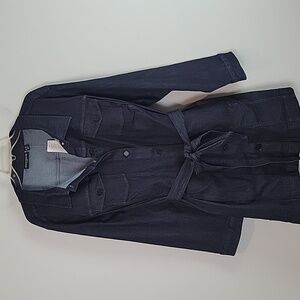 Susan Graver Jean Belted Trench Jean Jacket 3XP